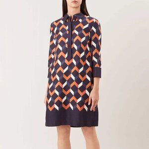 HOBBS Aubery Dress Size US 8 Navy
